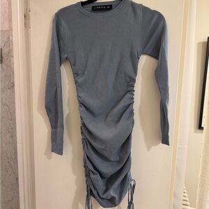 Lioness blue Ruched Bodycon Dress Long Sleeve